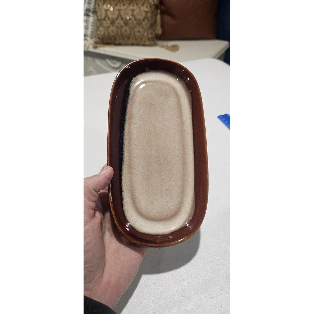 Vintage Sango Nova Brown 4933‎ Stoneware Butter Dish Mid Century MCM